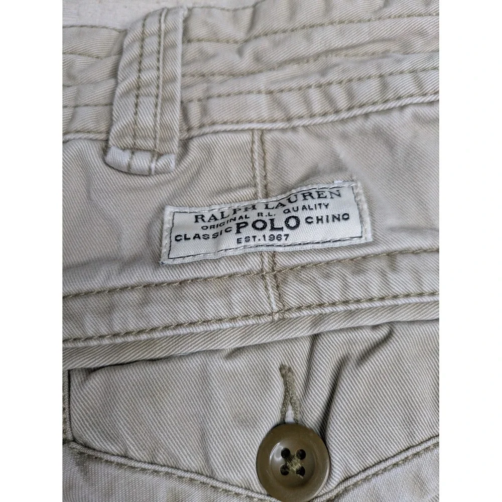 Vintage Y2K Polo By Ralph Lauren Cargo Shorts Mens 40 Khaki Thick Classic Cotton